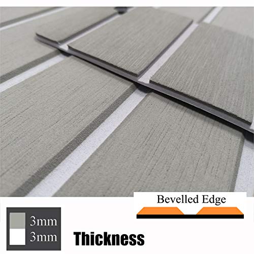 yuanjiasheng 240cm x 90cm EVA Marino Cubierta Teca Sintetica Suelos para Barcos Yate (Gris Claro con Blanco) yuanjiasheng 240cm x 90cm EVA Marino Cubierta Teca Sintetica Suelos para Barcos Yate (Gris Claro con Blanco)