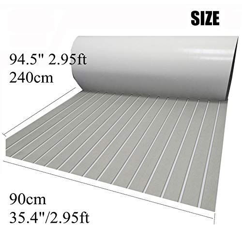 yuanjiasheng 240cm x 90cm EVA Marino Cubierta Teca Sintetica Suelos para Barcos Yate (Gris Claro con Blanco) yuanjiasheng 240cm x 90cm EVA Marino Cubierta Teca Sintetica Suelos para Barcos Yate (Gris Claro con Blanco)