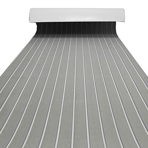 yuanjiasheng 240cm x 90cm EVA Marino Cubierta Teca Sintetica Suelos para Barcos Yate (Gris Claro con Blanco) yuanjiasheng 240cm x 90cm EVA Marino Cubierta Teca Sintetica Suelos para Barcos Yate (Gris Claro con Blanco)