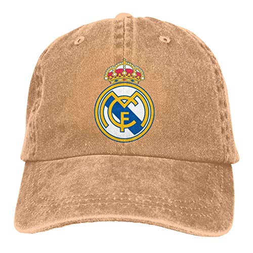 Yuanmeiju Fitness Sombrero de Hip Hop,Moisture Wicking Travel Cap,Fast Dry Gorro de Calavera,Real Madrid Denim Jeanet Gorra de Beisbol Adjustable Sombrero de papá