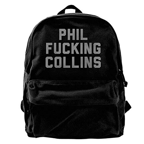 Yuanmeiju Mochila de Lona Phil Fucking Collins 2 Mochila Gimnasio Senderismo Bolsa de Hombro para computadora portátil Mochila para Hombres Mujeres