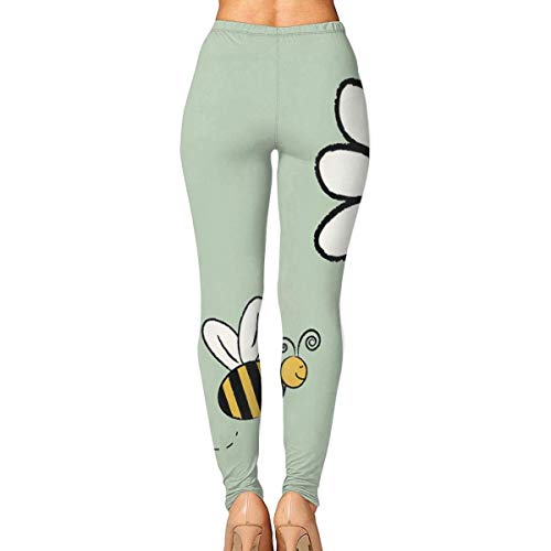 Yuanmeiju Printed Extra Long Women Yoga Leggings Flying Bee High Waist Yoga Pantalones
