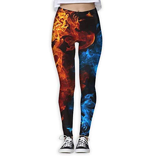 Yuanmeiju Yoga Power Flex Dry-Fit Pantalones Workout Printed Leggings Flame 3D Print Yoga Pantalones Pantalones