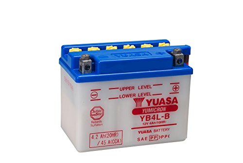 Yuasa YB4L-B(CP) Batería de la Motocicleta incluye Acid Pack, 121x71x93 mm, 12 V