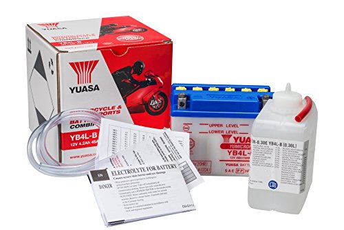 Yuasa YB4L-B(CP) Batería de la Motocicleta incluye Acid Pack, 121x71x93 mm, 12 V