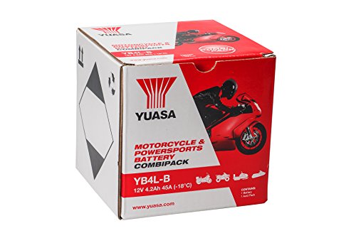 Yuasa YB4L-B(CP) Batería de la Motocicleta incluye Acid Pack, 121x71x93 mm, 12 V