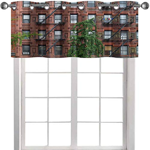 YUAZHOQI Cortina de filtrado de luz Manhattan Apartamento Edificio de 127 cm de ancho x 45 cm de largo Valencia de ventana para sala de estar (1 panel)