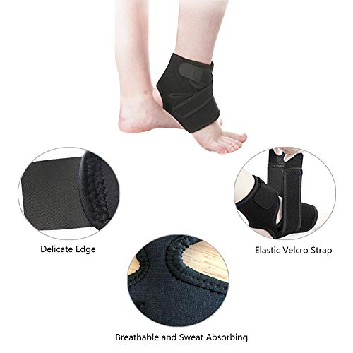 Yuccer Tobillera para Esguince Ajustable, Tobillera Deporte Proteccion para Hombres Mujeres Futbol Voleibol, Fitness Ejercicio y Senderismo (Negro)