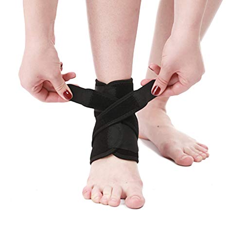 Yuccer Tobillera para Esguince Ajustable, Tobillera Deporte Proteccion para Hombres Mujeres Futbol Voleibol, Fitness Ejercicio y Senderismo (Negro)