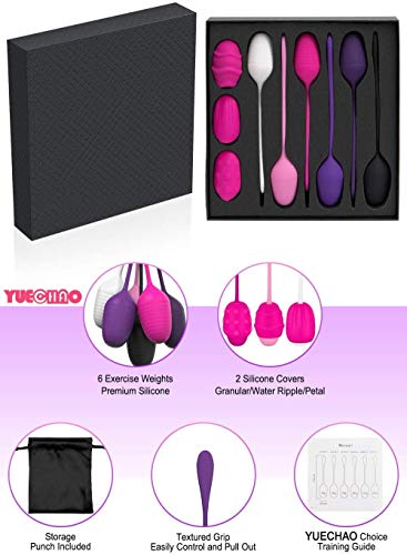 YUECHAO Kegel - Juego de 6 pelotas de silicona para entrenamiento de pélvico en el suelo, fortalece los músculos vaginales, resistente al agua, 30 g a 150 g