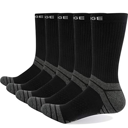 YUEDGE 5 Pares Hombres Senderismo Calcetines para Trekking Transpirable Anti-ampollas, Alto Rendimiento (XL)