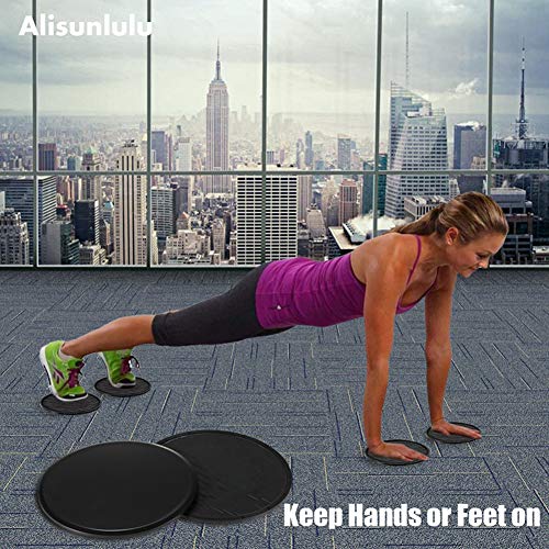 Yuemizi Sliders de Fitness para Suelos de Madera o con Alfombra - Discos Deslizantes de Doble Cara para Ejercicios de Abdominales - Discos de Entrenamiento para Hombre y Mujer para Casa y Gym (2 Uds)