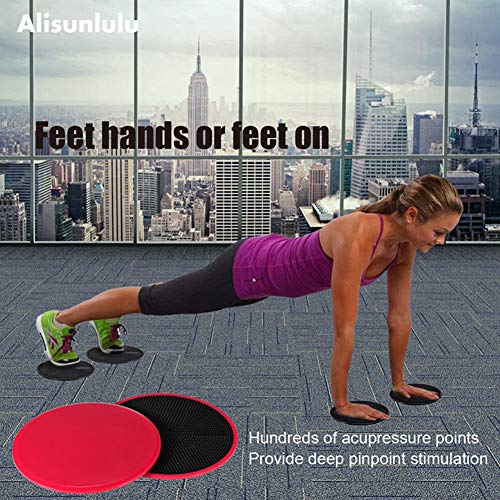 Yuemizi Sliders de Fitness para Suelos de Madera o con Alfombra - Discos Deslizantes de Doble Cara para Ejercicios de Abdominales - Discos de Entrenamiento para Hombre y Mujer para Casa y Gym (2 Uds)