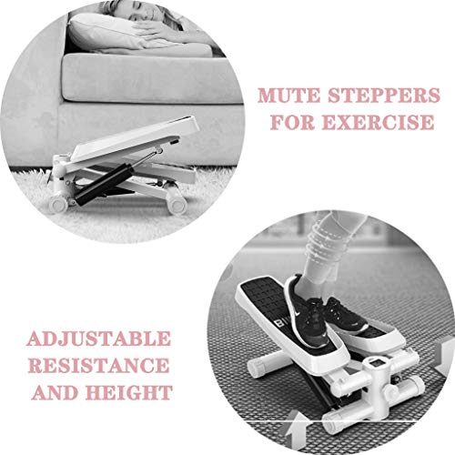 YUESFZ Máquinas de Step Elípticas Step Aparato Gimnasia Hogar Silencioso Multifuncional Pequeña Máquina para Subir Escaleras In Situ Equipo De Fitness con Pedal De Altura Ajustable.