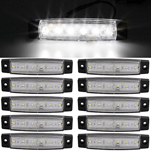 YUK 30 piezas 12/24 V 6 LED rojo + blanco + amarillo marcadores para remolque de camión laterales luces de señalización de camión