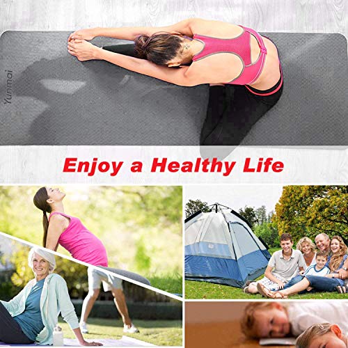 YUNMAI Esterilla de Yoga Antideslizante, Colchoneta de TPE Ecológico Alfombrilla de Doble Cara para Pilates Yoga Ejercicio Meditación Fitness con Bolsa de Almacenamiento, 183 X 61 X 0,6 cm YUNMAI Esterilla de Yoga Antideslizante, Colchoneta de TPE Ecológico Alfombrilla de Doble Cara para Pilates Yoga Ejercicio Meditación Fitness con Bolsa de Almacenamiento, 183 X 61 X 0,6 cm