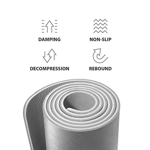 YUNMAI Esterilla de Yoga Antideslizante, Colchoneta de TPE Ecológico Alfombrilla de Doble Cara para Pilates Yoga Ejercicio Meditación Fitness con Bolsa de Almacenamiento, 183 X 61 X 0,6 cm YUNMAI Esterilla de Yoga Antideslizante, Colchoneta de TPE Ecológico Alfombrilla de Doble Cara para Pilates Yoga Ejercicio Meditación Fitness con Bolsa de Almacenamiento, 183 X 61 X 0,6 cm