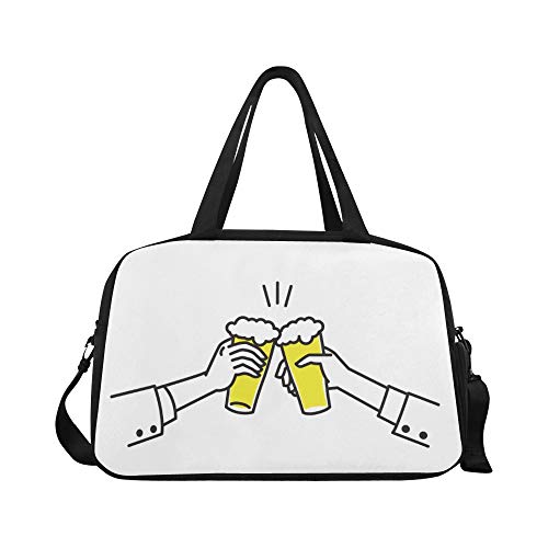 Yushg Cerveza Bebida Acorde Acuerdo Saludos Grandes Totes Gimnasio Bolsos Viaje Bolsas Viaje con Correa para el Hombro Bolsa Zapatos para Ejercicio Deportes Equipaje para niñas Hombres Mujeres