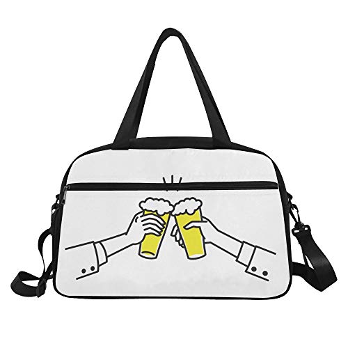 Yushg Cerveza Bebida Acorde Acuerdo Saludos Grandes Totes Gimnasio Bolsos Viaje Bolsas Viaje con Correa para el Hombro Bolsa Zapatos para Ejercicio Deportes Equipaje para niñas Hombres Mujeres