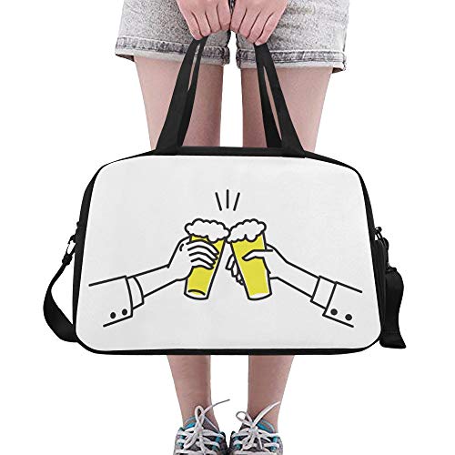 Yushg Cerveza Bebida Acorde Acuerdo Saludos Grandes Totes Gimnasio Bolsos Viaje Bolsas Viaje con Correa para el Hombro Bolsa Zapatos para Ejercicio Deportes Equipaje para niñas Hombres Mujeres