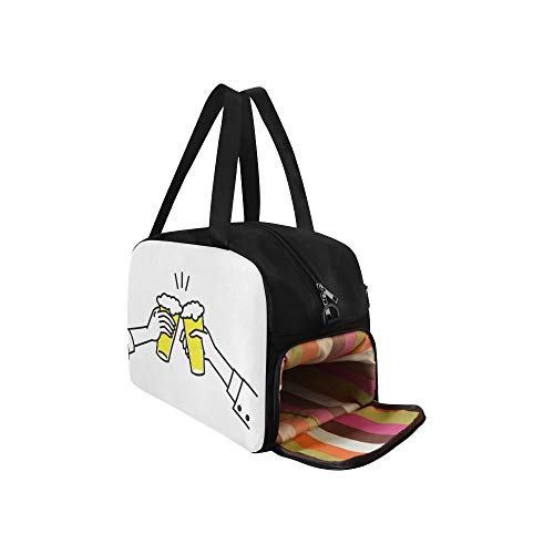 Yushg Cerveza Bebida Acorde Acuerdo Saludos Grandes Totes Gimnasio Bolsos Viaje Bolsas Viaje con Correa para el Hombro Bolsa Zapatos para Ejercicio Deportes Equipaje para niñas Hombres Mujeres