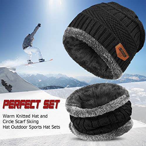 Yuson Girl Conjunto Set de Bufanda y Gorro de Punto Calentar Beanie Sombrero Gorras y Bufanda de Suave Invierno para Hombre Mujer Corriendo Bicicleta Excursionismo Deportes