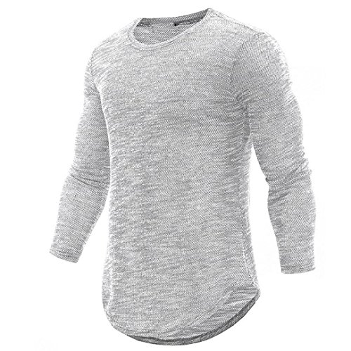 Yvelands Camisa de Manga Larga Moda Masculina Guapo Personalidad Otoño Color Puro Slim Manga Larga Camiseta con Cuello en V Camiseta Vestido Sport Top Blusa (Blanco, M) Yvelands Camisa de Manga Larga Moda Masculina Guapo Personalidad Otoño Color Puro Slim Manga Larga Camiseta con Cuello en V Camiseta Vestido Sport Top Blusa (Blanco, M)