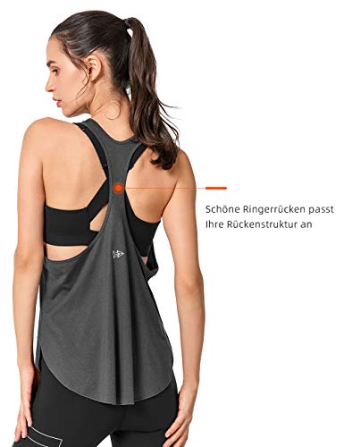 Yvette Pack de 3 Camisetas sin Mangas Deportivas para Mujer, Camiseta Deportiva con Espalda Cruzada, Camiseta Deportiva para Correr