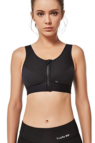 Yvette Sujetador Deportivo de sujeción Fuerte para Mujer, Cierre Frontal sin Aros, Espalda de Corredor sin Relleno para Fitness, Yoga, Jogging Yvette Sujetador Deportivo de sujeción Fuerte para Mujer, Cierre Frontal sin Aros, Espalda de Corredor sin Relleno para Fitness, Yoga, Jogging