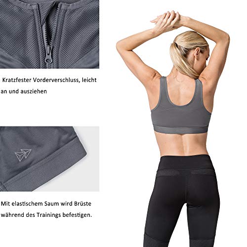 Yvette Sujetador Deportivo de sujeción Fuerte para Mujer, Cierre Frontal sin Aros, Espalda de Corredor sin Relleno para Fitness, Yoga, Jogging Yvette Sujetador Deportivo de sujeción Fuerte para Mujer, Cierre Frontal sin Aros, Espalda de Corredor sin Relleno para Fitness, Yoga, Jogging