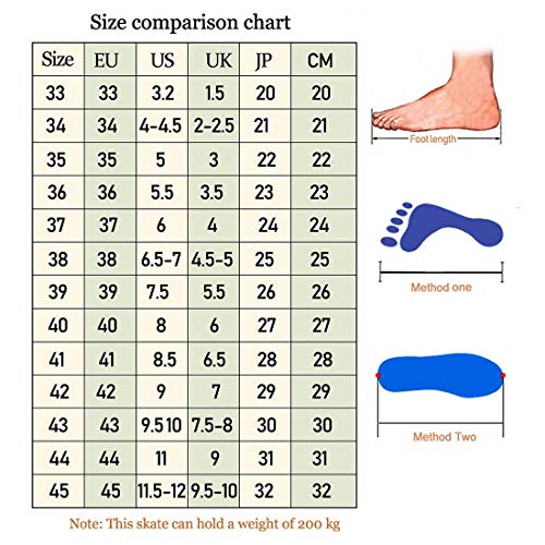 YVX Patines de Doble línea para Mujer, Patines clásicos cuádruples, Zapatos de Patinaje de Velocidad de Cuero Artificial (tamaño: 37)