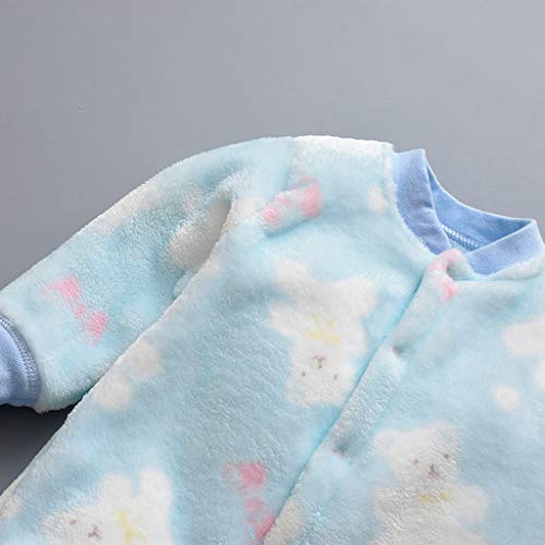 YWLINK 0-18 Meses Ropa De Bebe Manga Larga Mono Mameluco Pijama De Peluche Abrigo Grueso Chaqueta Abrigada FáCil De Poner Y Quitar Ropa Original Regalo De Fiesta De Bautismo(Azul,12-18 meses/90)