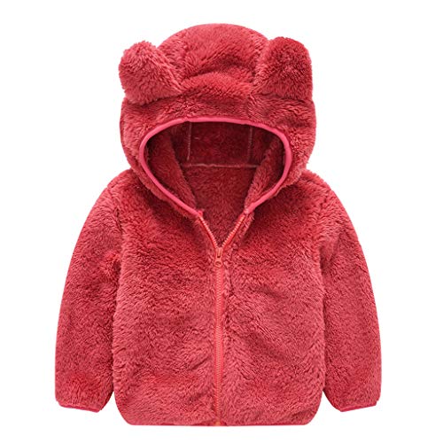 YWLINK Abrigo Bebe NiñA BebéS ReciéN Nacidos Bebé NiñOs NiñA Sudadera con Capucha De Dibujos Animados Abrigo CáLido Chaqueta De OtoñO E Invierno Ropa De AlgodóN(Rojo,12-18 meses/90)