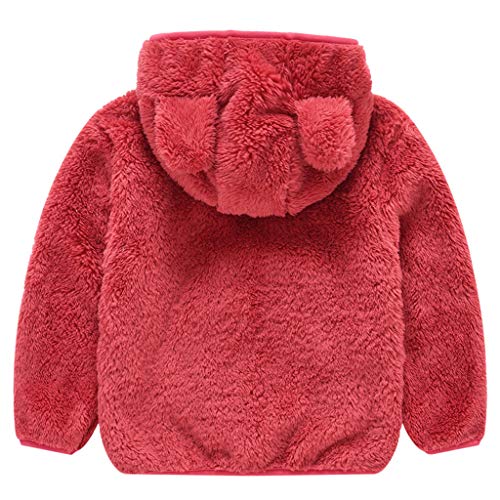 YWLINK Abrigo Bebe NiñA BebéS ReciéN Nacidos Bebé NiñOs NiñA Sudadera con Capucha De Dibujos Animados Abrigo CáLido Chaqueta De OtoñO E Invierno Ropa De AlgodóN(Rojo,12-18 meses/90)