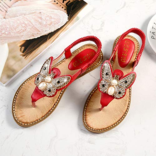 YWLINK Bohemia Mujer Bowknot Cristal Perla Sandalias Planas Chanclas De Playa Zapatos Flip Zapatos Romanos Moda Viajes Al Aire Libre Fiesta Zapatillas Antideslizante CóModo(Rojo,37EU) YWLINK Bohemia Mujer Bowknot Cristal Perla Sandalias Planas Chanclas De Playa Zapatos Flip Zapatos Romanos Moda Viajes Al Aire Libre Fiesta Zapatillas Antideslizante CóModo(Rojo,37EU)