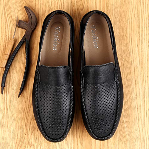 YWLINK Mocasines Hombre Hueco Transpirable Zapatos De ConduccióN Elegantes Y Ocasionales CláSicos Zapatillas TamañO Grande CóModo Fiesta Festival Corriendo Regalo del DíA De Miembro(Negro,41EU)