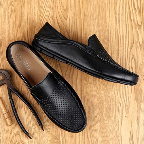 YWLINK Mocasines Hombre Hueco Transpirable Zapatos De ConduccióN Elegantes Y Ocasionales CláSicos Zapatillas TamañO Grande CóModo Fiesta Festival Corriendo Regalo del DíA De Miembro(Negro,41EU)