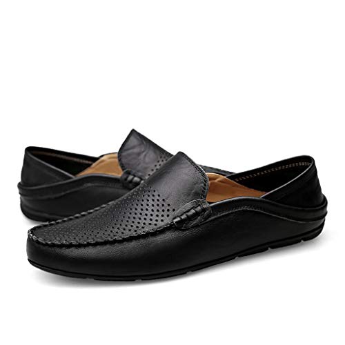 YWLINK Mocasines Hombre Hueco Transpirable Zapatos De ConduccióN Elegantes Y Ocasionales CláSicos Zapatillas TamañO Grande CóModo Fiesta Festival Corriendo Regalo del DíA De Miembro(Negro,41EU)