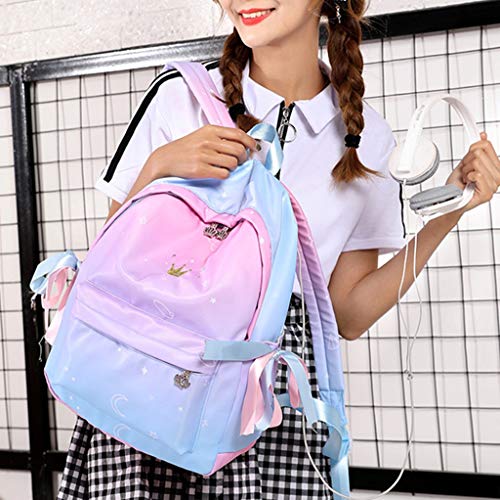 YWLINK Mochila Casual Del Totalizador Del Viaje Escolar De La Corona Del Diamante Artificial De La Moda De Las SeñOras Deportes Al Aire Libre Fiesta NiñA Regalo(Multicolor)