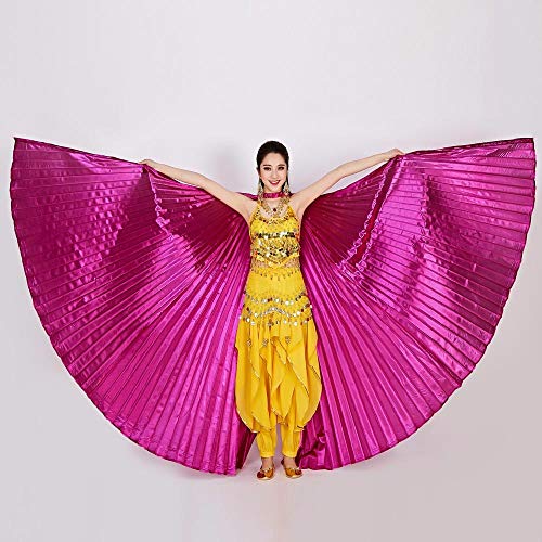 YWLINK Mujer 360 Grados Rendimiento Al Aire Libre Egipto Belly Wings Dancing Costume Accesorios para Danza del Vientre Alas De Mariposa Bien Parecido Fiesta De Coctel Tapiz 142CM