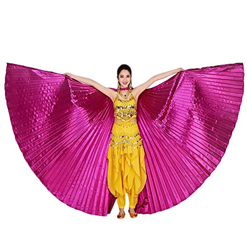 YWLINK Mujer 360 Grados Rendimiento Al Aire Libre Egipto Belly Wings Dancing Costume Accesorios para Danza del Vientre Alas De Mariposa Bien Parecido Fiesta De Coctel Tapiz 142CM