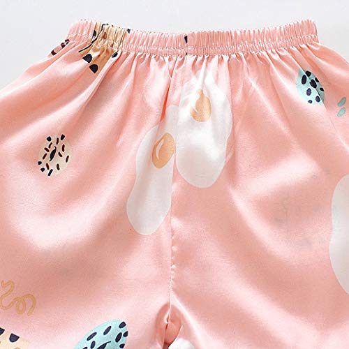 YWLINK Pijama De NiñO Y NiñA Camisa De Manga Corta De Dibujos Animados+Pantalones Cortos Mezcla De AlgodóN Servicio A Domicilio Ocio Encantador Ropa para NiñOs(Rosado,12-18 meses/90)