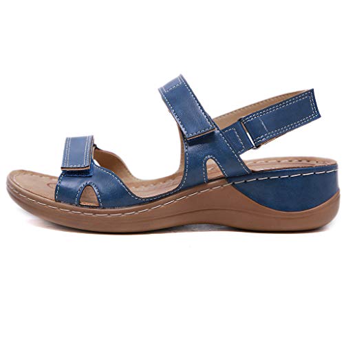 YWLINK Sandalias De Talla Grande para Mujer Zapatos De Playa con Punta Abierta De Verano Sandalias Deportivas Antideslizantes Fondo Plano Zapatillas Casual(Azul,43EU)