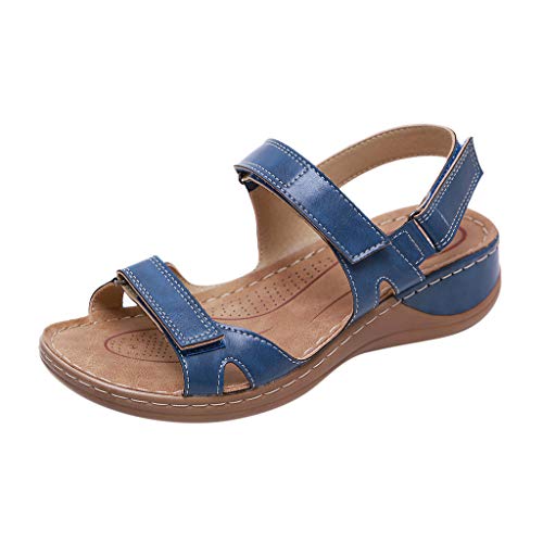 YWLINK Sandalias De Talla Grande para Mujer Zapatos De Playa con Punta Abierta De Verano Sandalias Deportivas Antideslizantes Fondo Plano Zapatillas Casual(Azul,43EU)