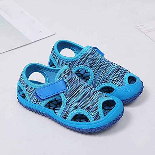 YWLINK Sandalias De Verano para NiñOs Estampado De Camuflaje A Rayas Sandalias Deportivas De Punta Casual Zapatillas De Playa Antideslizantes Ahuecar Transpirable Zapatos De Agujero