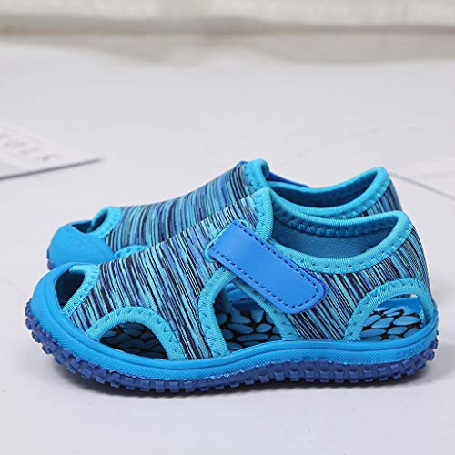 YWLINK Sandalias De Verano para NiñOs Estampado De Camuflaje A Rayas Sandalias Deportivas De Punta Casual Zapatillas De Playa Antideslizantes Ahuecar Transpirable Zapatos De Agujero