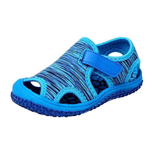 YWLINK Sandalias De Verano para NiñOs Estampado De Camuflaje A Rayas Sandalias Deportivas De Punta Casual Zapatillas De Playa Antideslizantes Ahuecar Transpirable Zapatos De Agujero