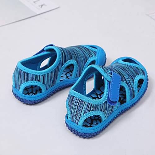 YWLINK Sandalias De Verano para NiñOs Estampado De Camuflaje A Rayas Sandalias Deportivas De Punta Casual Zapatillas De Playa Antideslizantes Ahuecar Transpirable Zapatos De Agujero