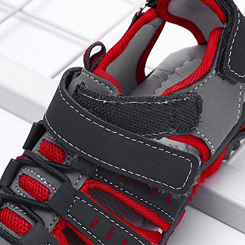 YWLINK Sandalias Deportivas NiñOs Zapatos para NiñOs Punta Cerrada Verano Playa Sandalias Zapatos,Zapatillas Antideslizante Fondo Blando Casuales(Rojo,25EU)