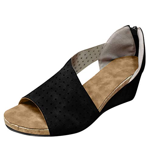 YWLINK Sandalias PU Moda Mujer CuñAs Boca Baja Peep Toe Zapatos Casuales De Playa Sandalias Romanas Fiesta TamañO Grande Zapatillas Al Aire Libre Moda Casual(Negro,43EU) YWLINK Sandalias PU Moda Mujer CuñAs Boca Baja Peep Toe Zapatos Casuales De Playa Sandalias Romanas Fiesta TamañO Grande Zapatillas Al Aire Libre Moda Casual(Negro,43EU)